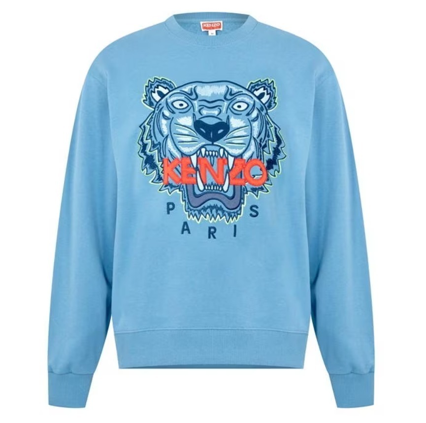 送料関税無料 KENZO タイガー ロゴ スウェット ブラック シアン