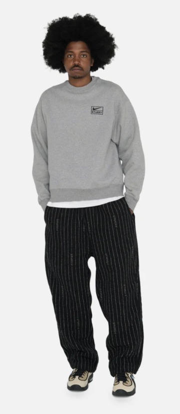 関税込★Stussy★STUSSY & NIKE ACID WASH FLEECECREW dark grey