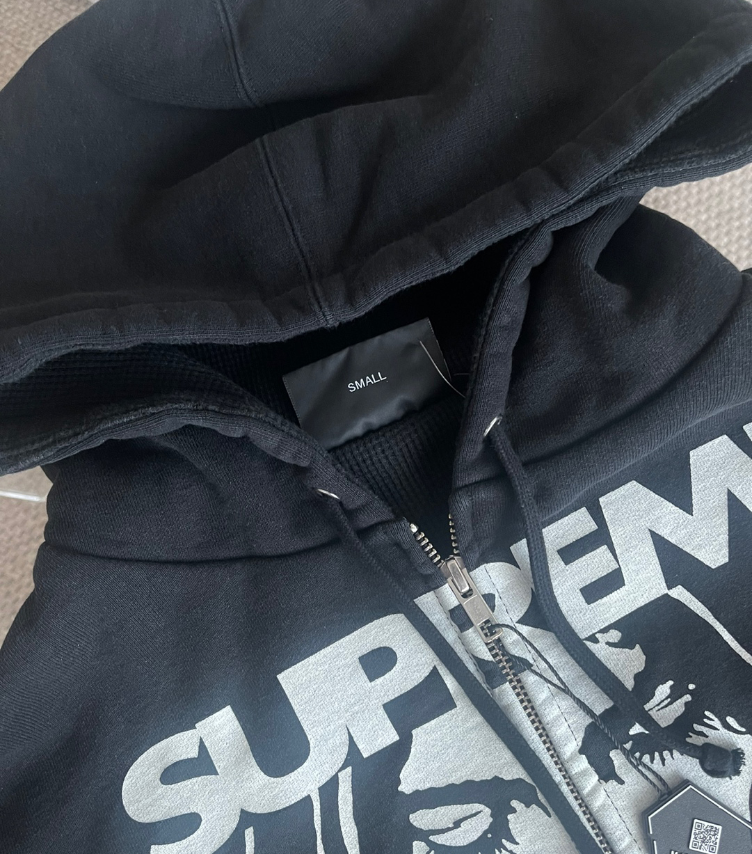 【SUPREME x Hysteric Glamour】Thermal Lined Zip Up Hoodie 黒