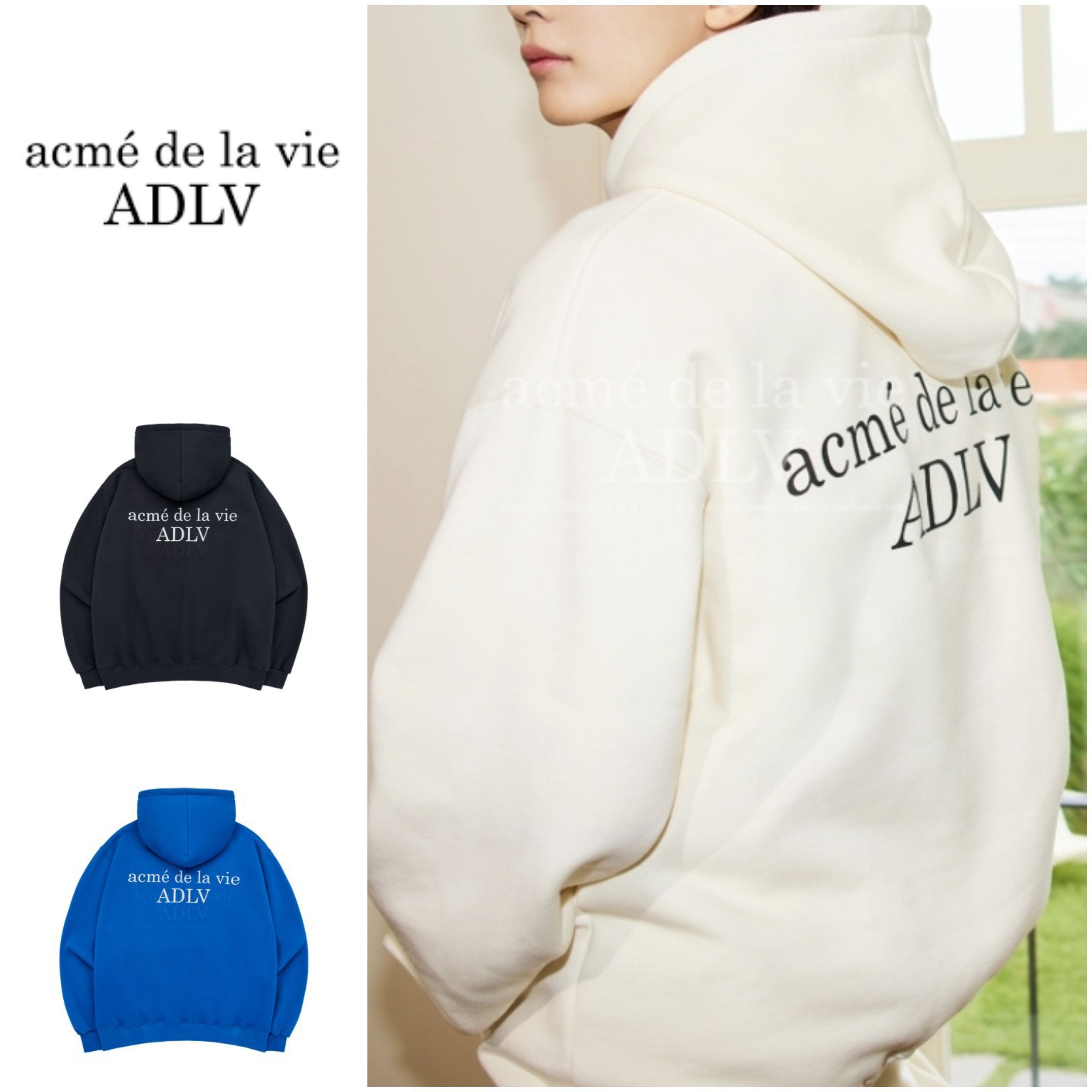 Acme de la Vie◆基本的なエンブレムラベルリベットウォームパーカー