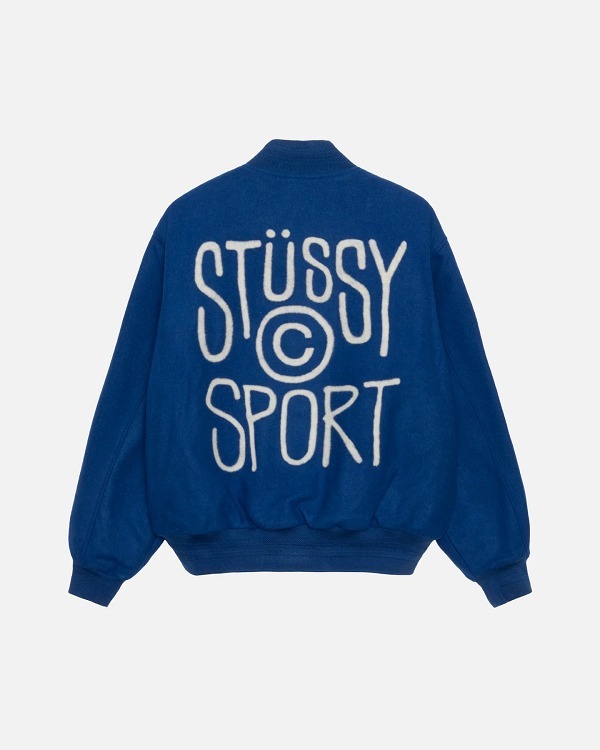 ★23-24FW新作★STUSSY★SPORT MELTON VARSITY JACKET