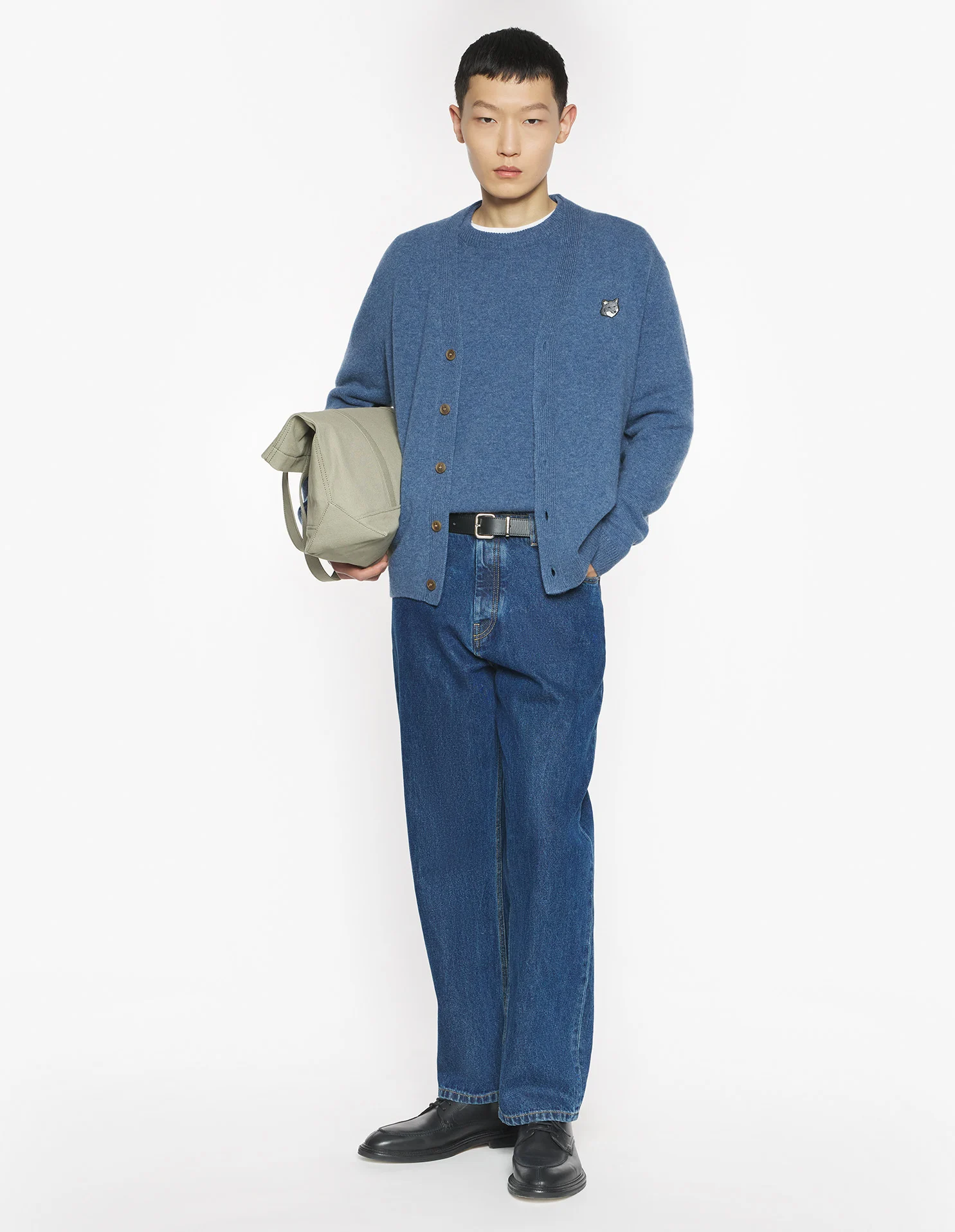 フォックスヘッド ラムズウール コンフォート カーディガン カーディガン powder blue