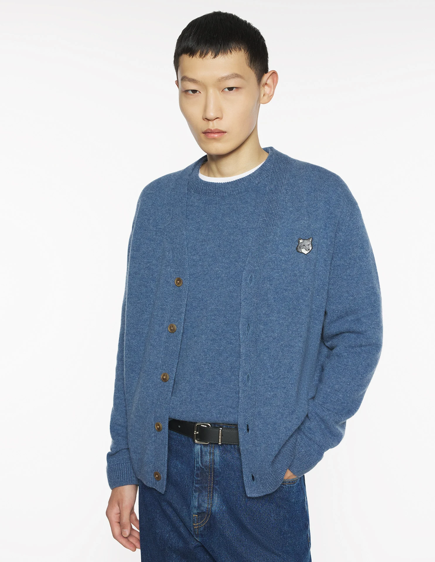 フォックスヘッド ラムズウール コンフォート カーディガン カーディガン powder blue
