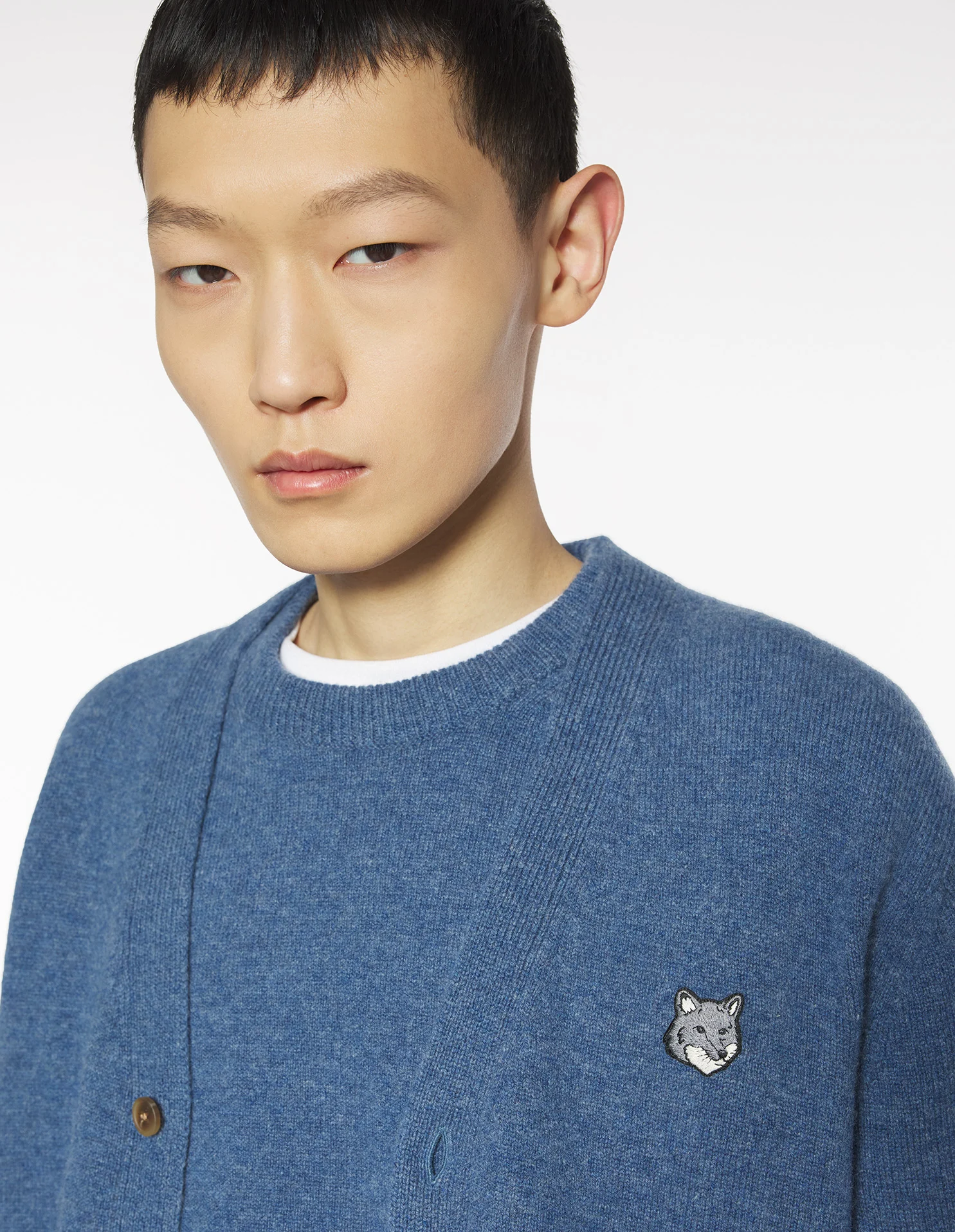 フォックスヘッド ラムズウール コンフォート カーディガン カーディガン powder blue