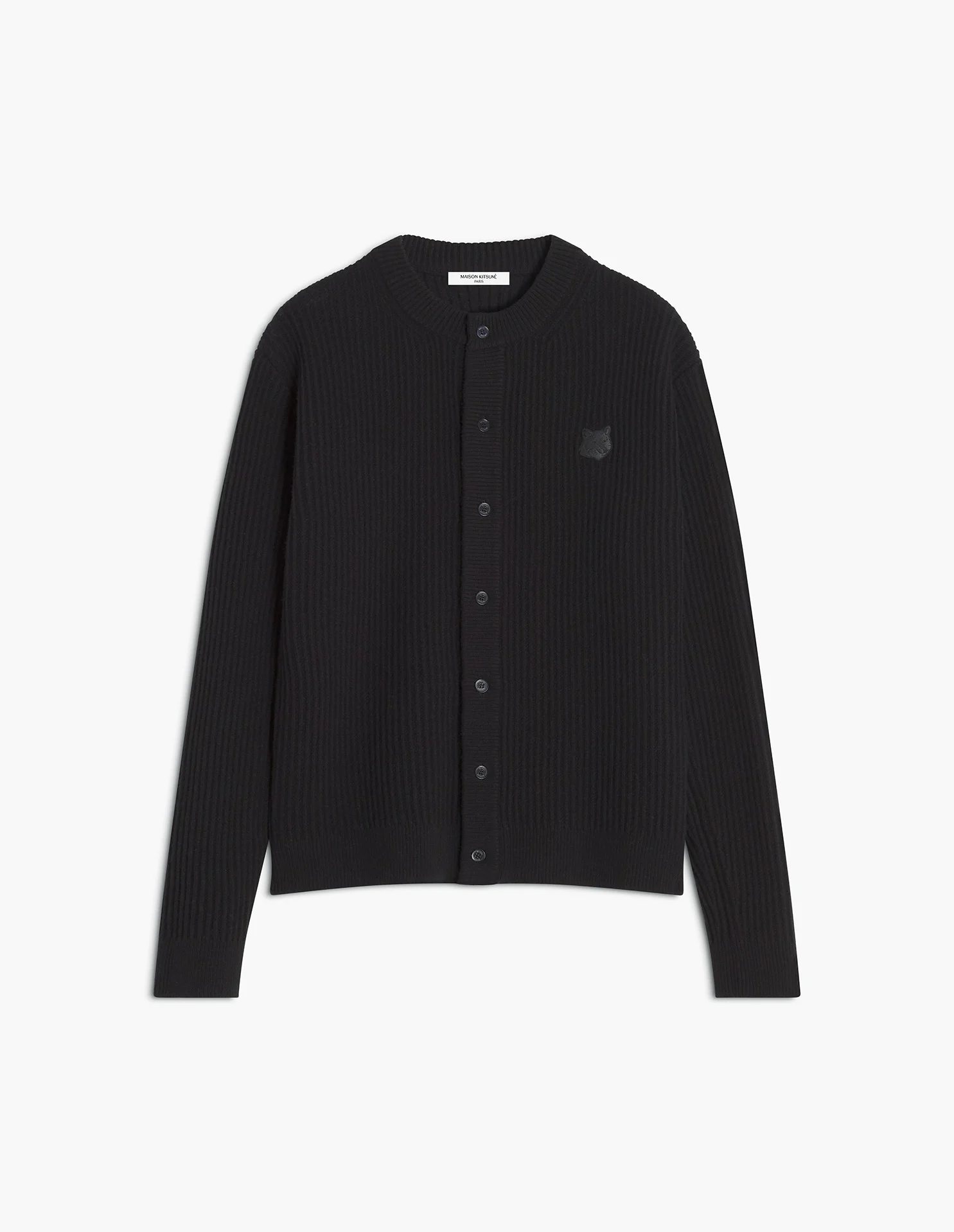 フォックスヘッド ウール リブ カーディガン カーディガン black