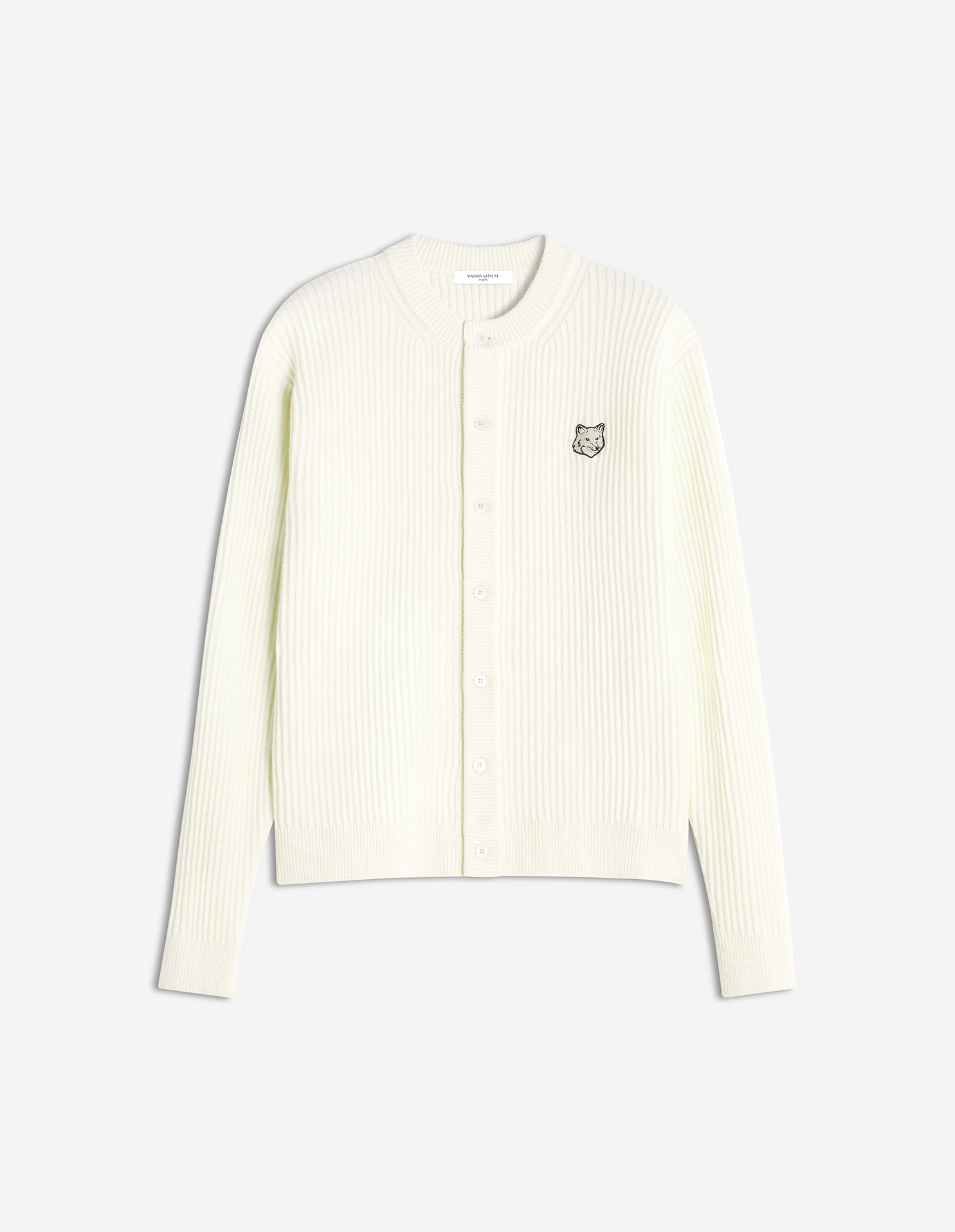 フォックスヘッド ウール リブ カーディガン カーディガン ecru