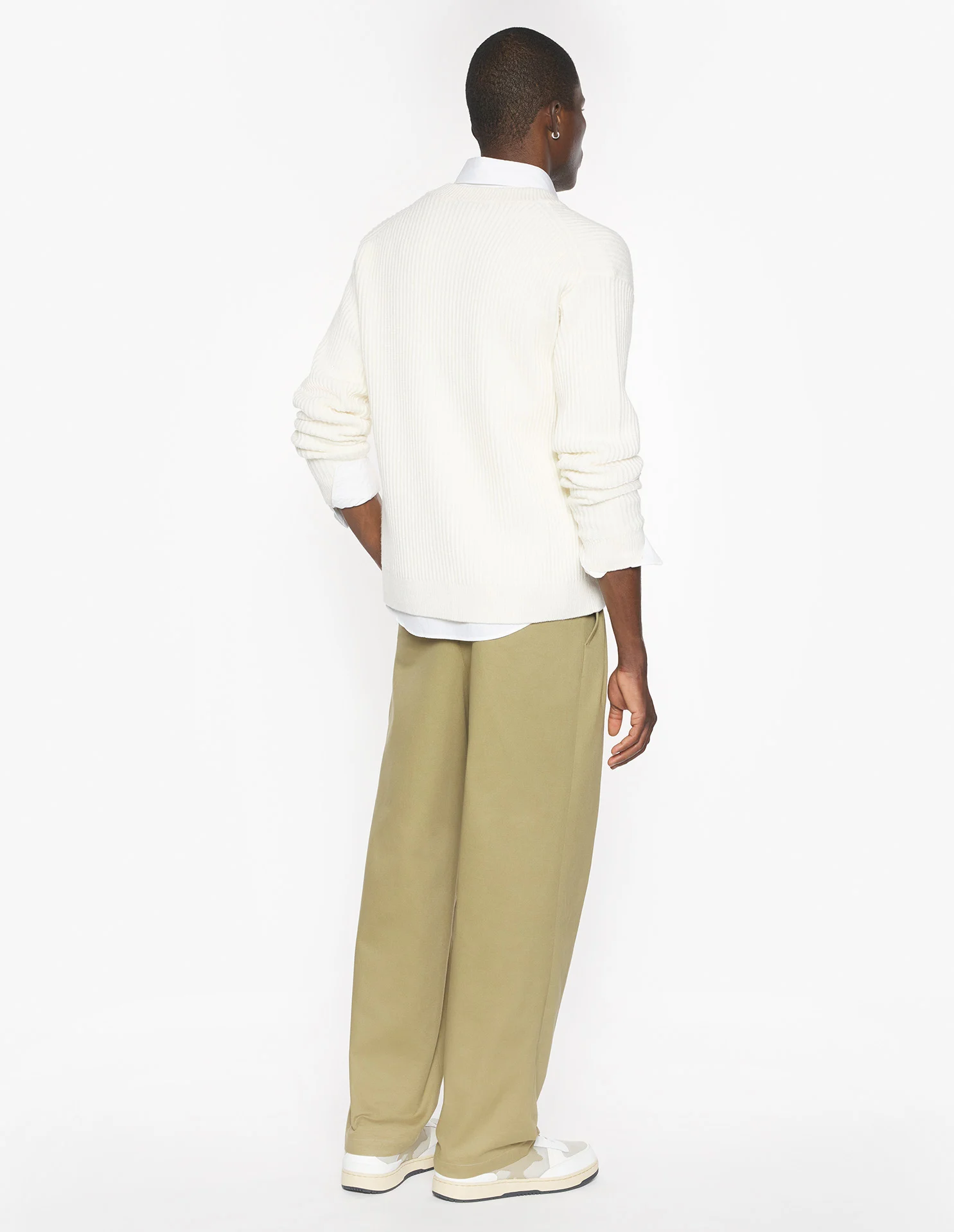 フォックスヘッド ウール リブ カーディガン カーディガン ecru