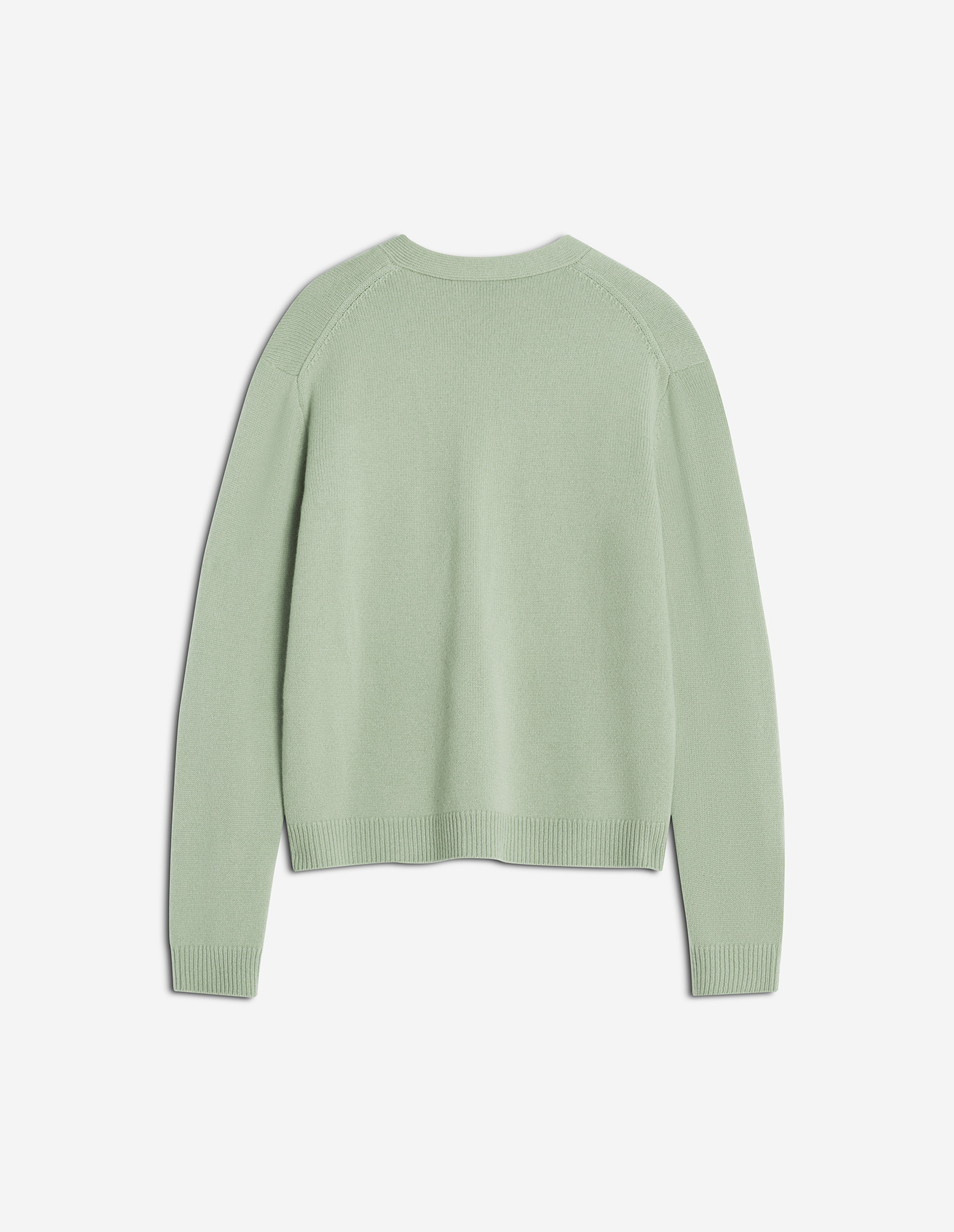 フォックスヘッド インターシャ メリノ カーディガン カーディガン sage green/ecru