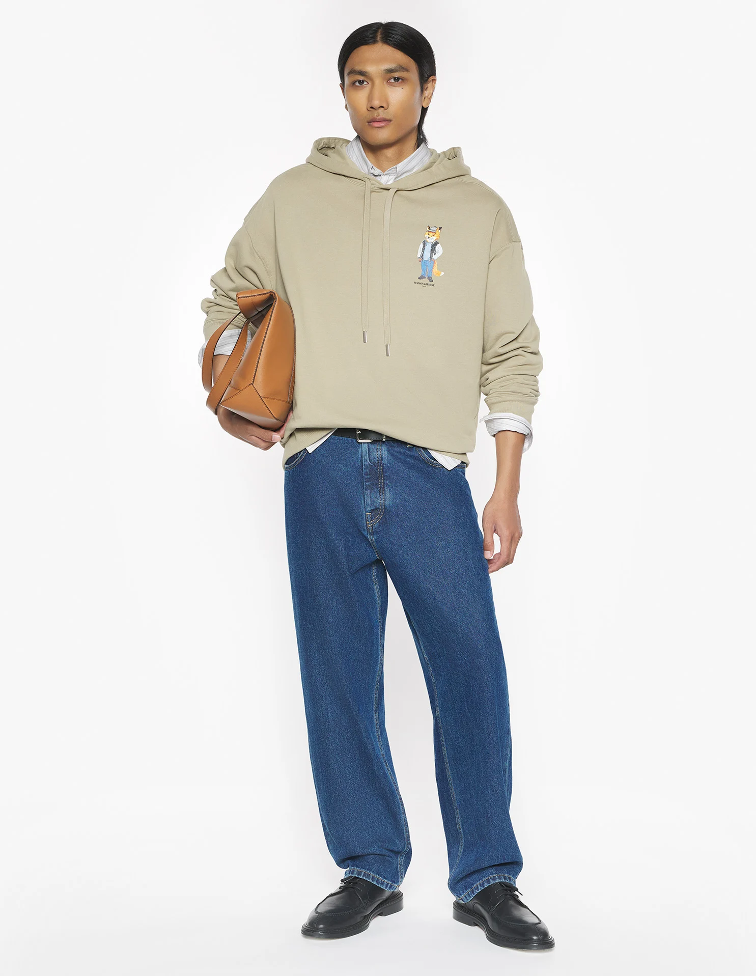 ドレスド フォックス オーバーサイズ フーディー スウェットシャツ&フーディ concrete beige