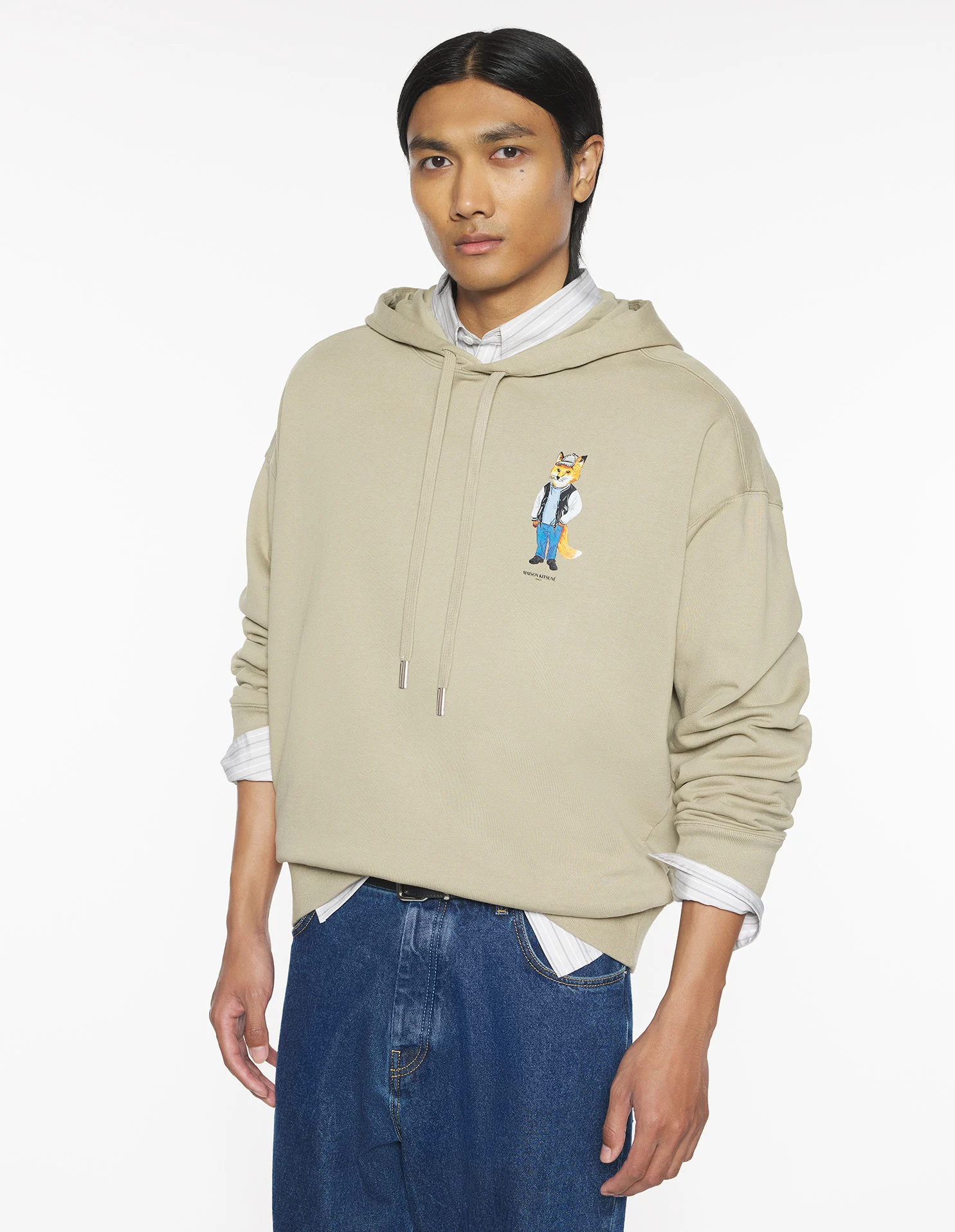 ドレスド フォックス オーバーサイズ フーディー スウェットシャツ&フーディ concrete beige