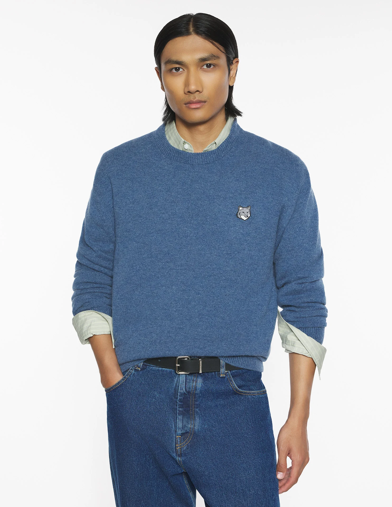 フォックスヘッド ラムズウール コンフォート ジャンパー プルオーバー powder blue