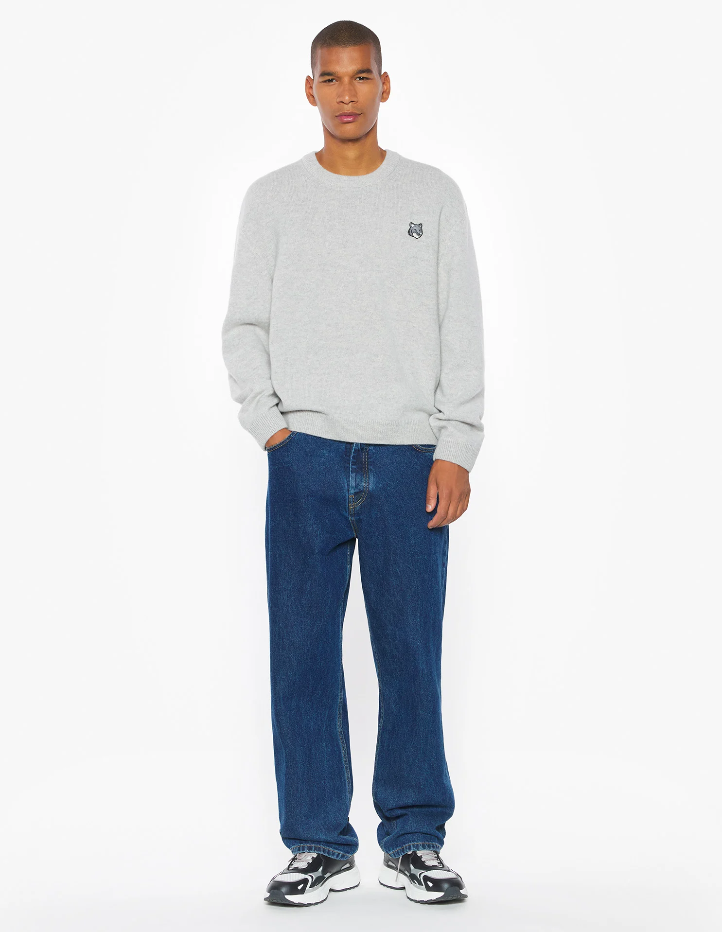 フォックスヘッド ラムズウール コンフォート ジャンパー プルオーバー light grey melange