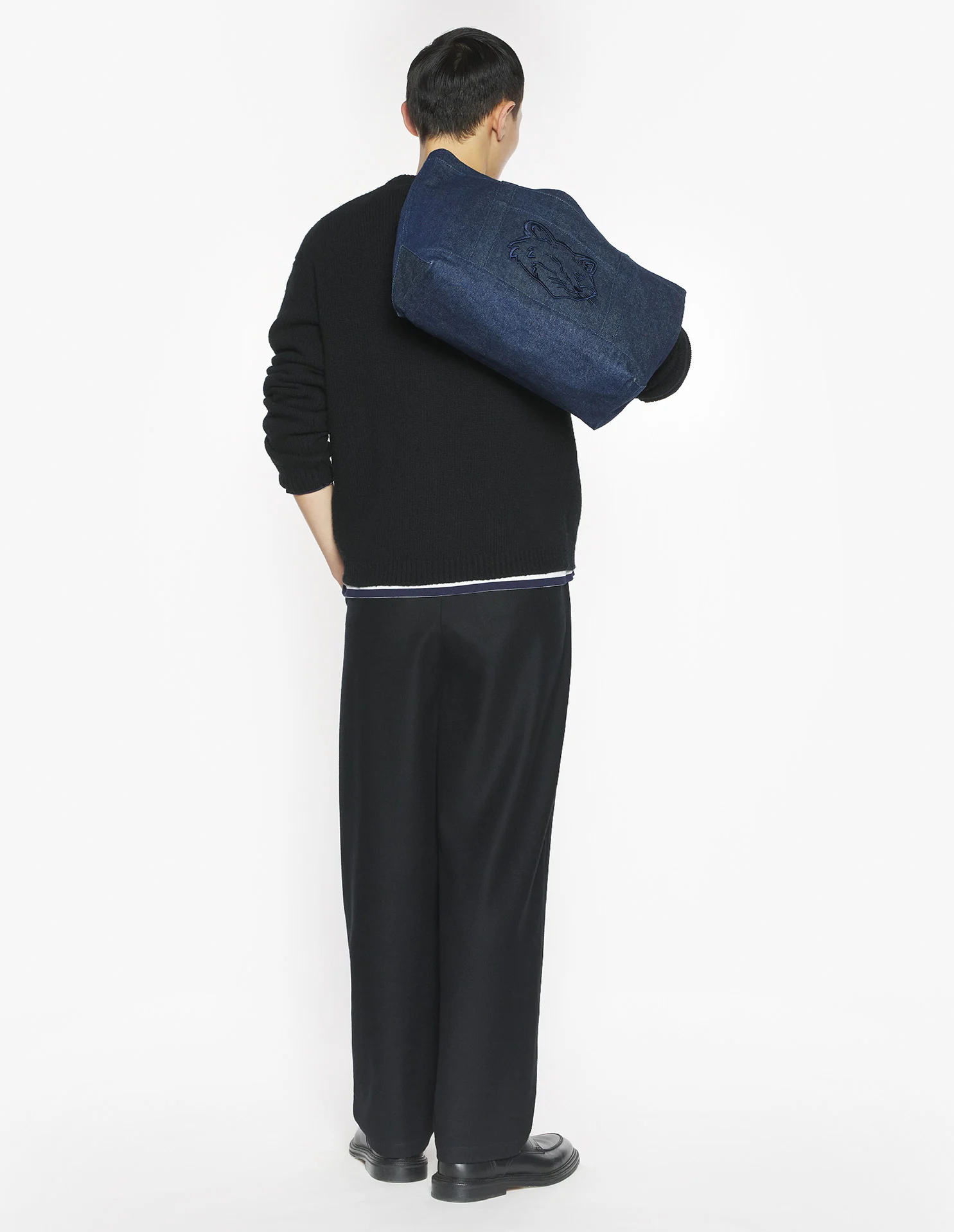 ドレスド フォックス インターシャ ウール ジャンパー プルオーバー black