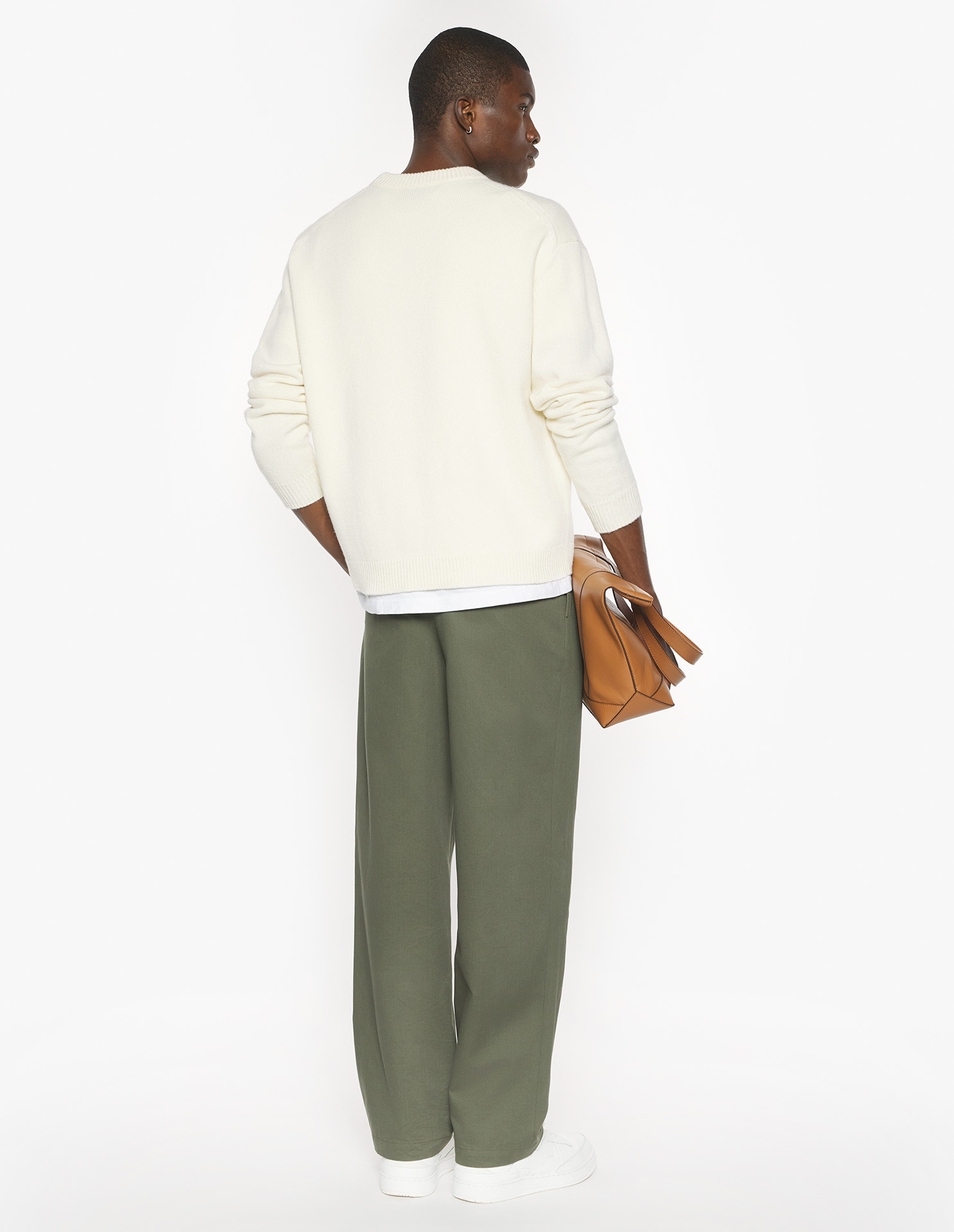 フォックスヘッド インターシャ メリノ ジャンパー プルオーバー ecru/tan beige