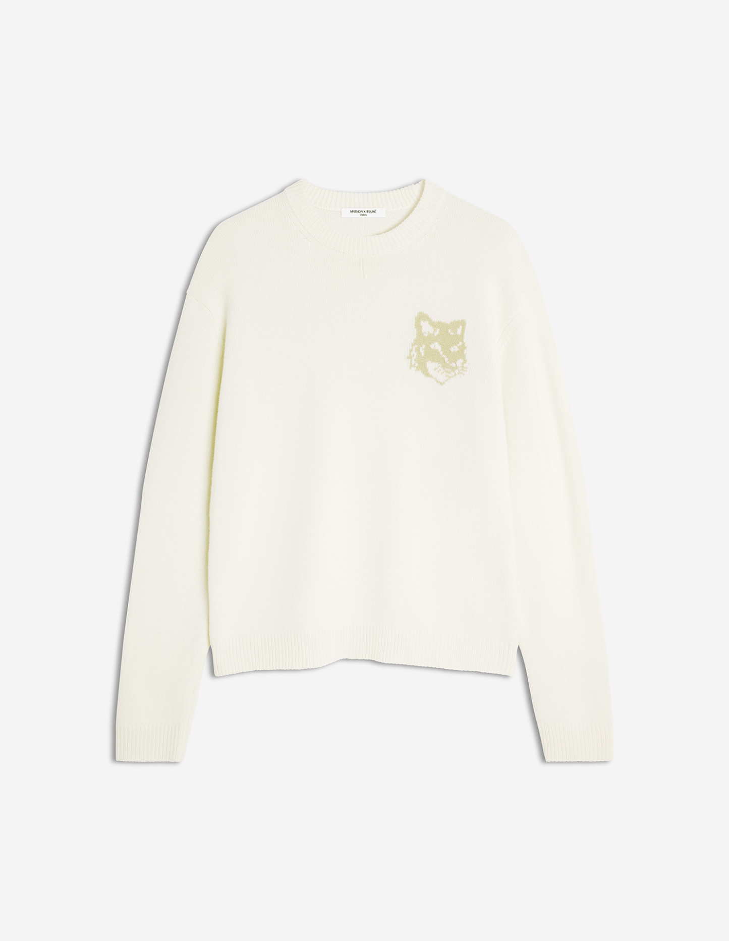 フォックスヘッド インターシャ メリノ ジャンパー プルオーバー ecru/tan beige