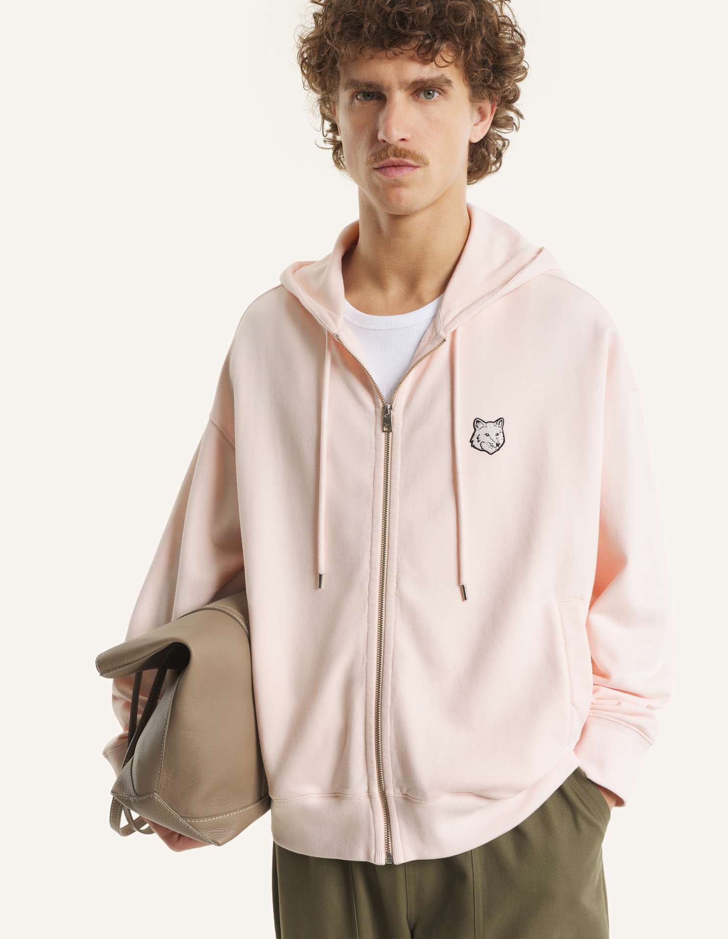 フォックスヘッド ジップド オーバーサイズ フーディ スウェットシャツ&フーディ mauve