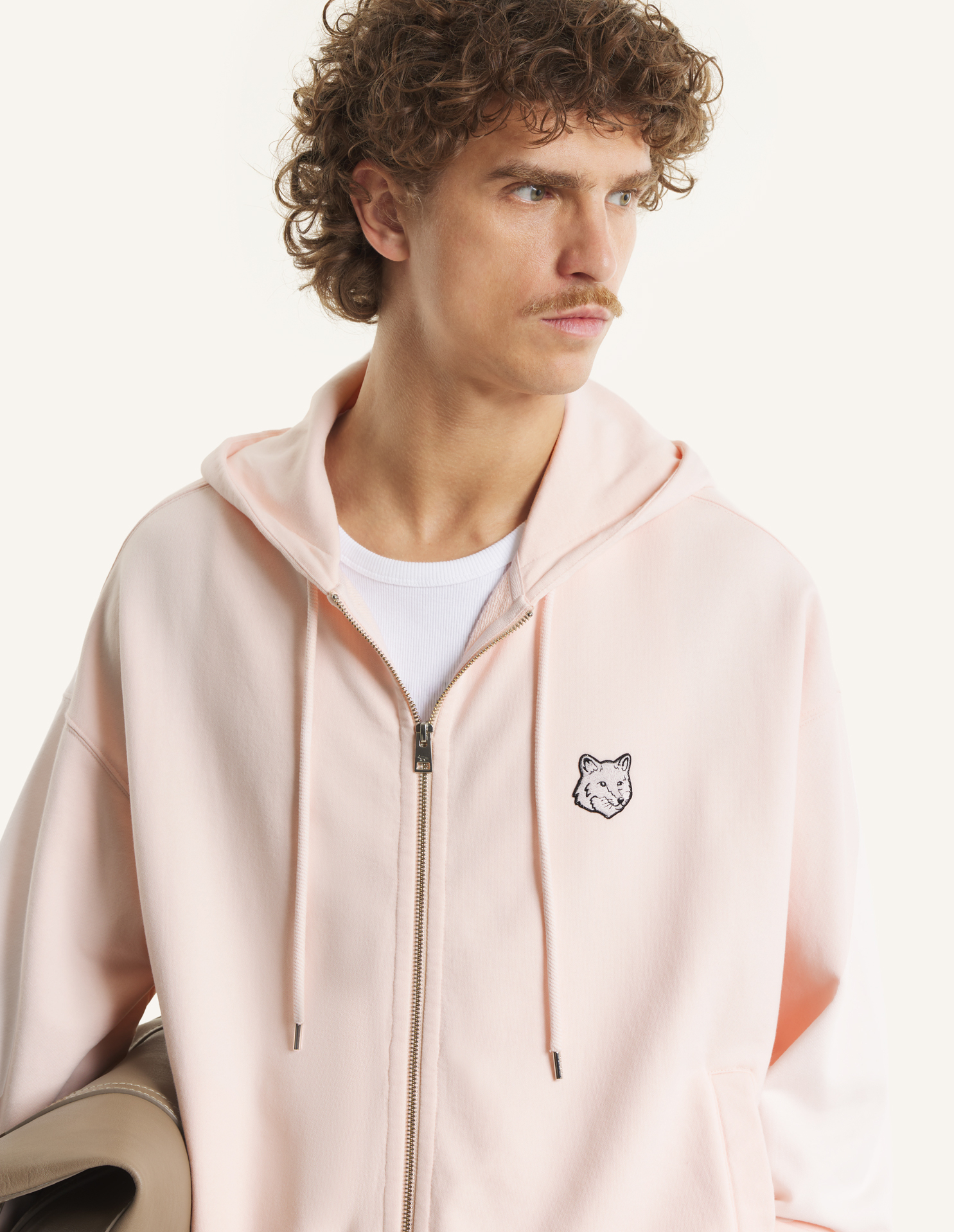 フォックスヘッド ジップド オーバーサイズ フーディ スウェットシャツ&フーディ mauve