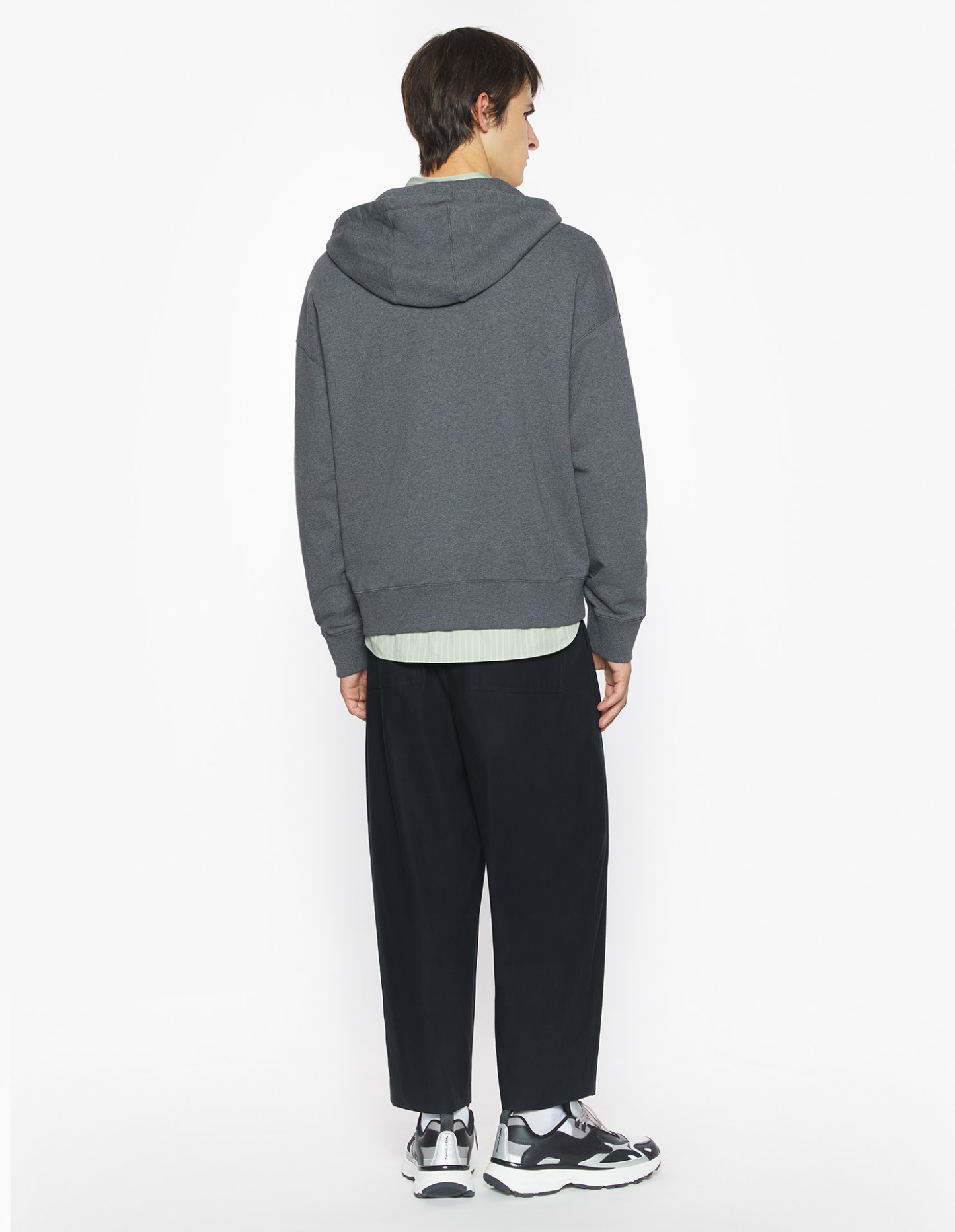 フォックスヘッド ジップ オーバーサイズ フーディー スウェットシャツ&フーディ dark grey melange