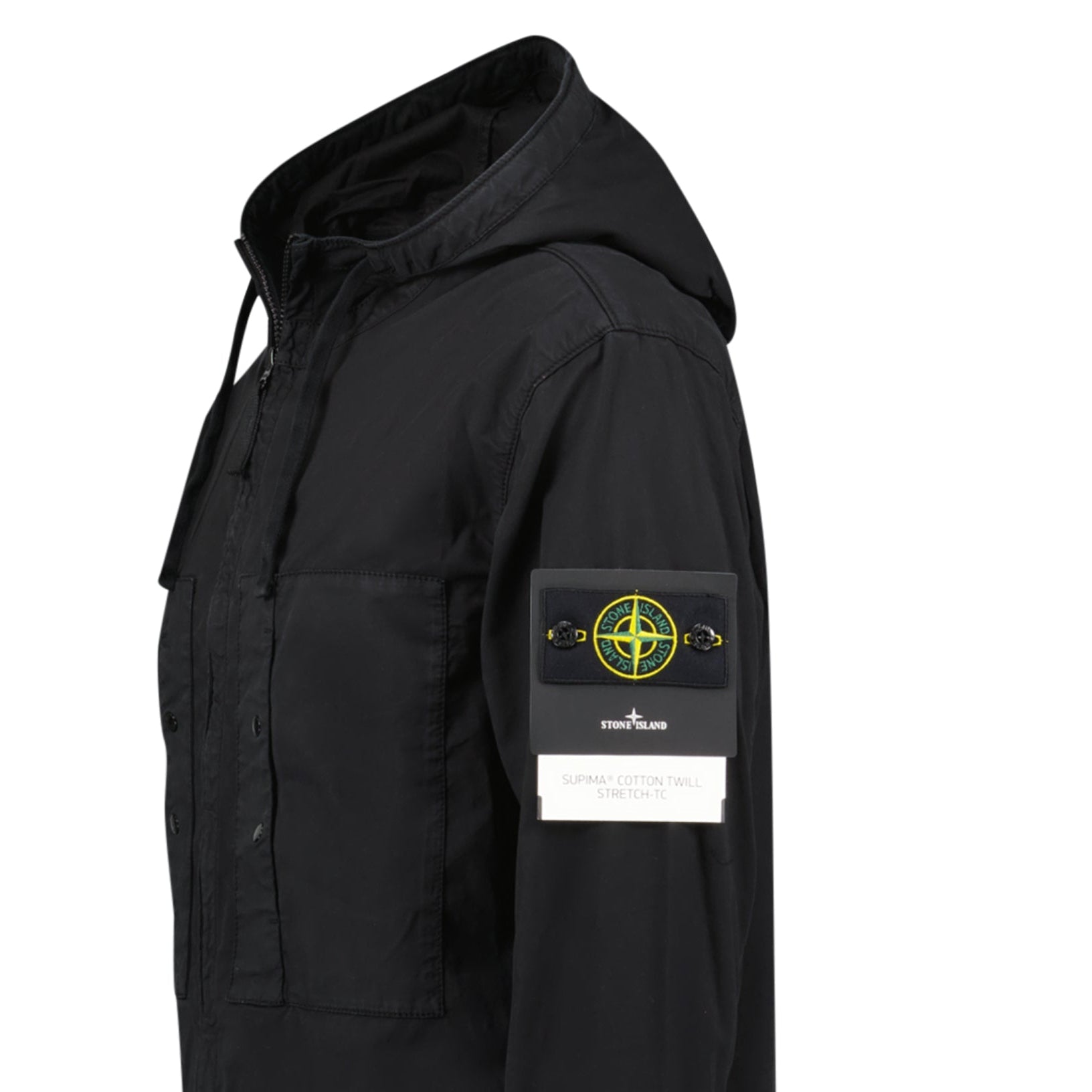 Stone Island Black Chest Pocket Hooded Jacket