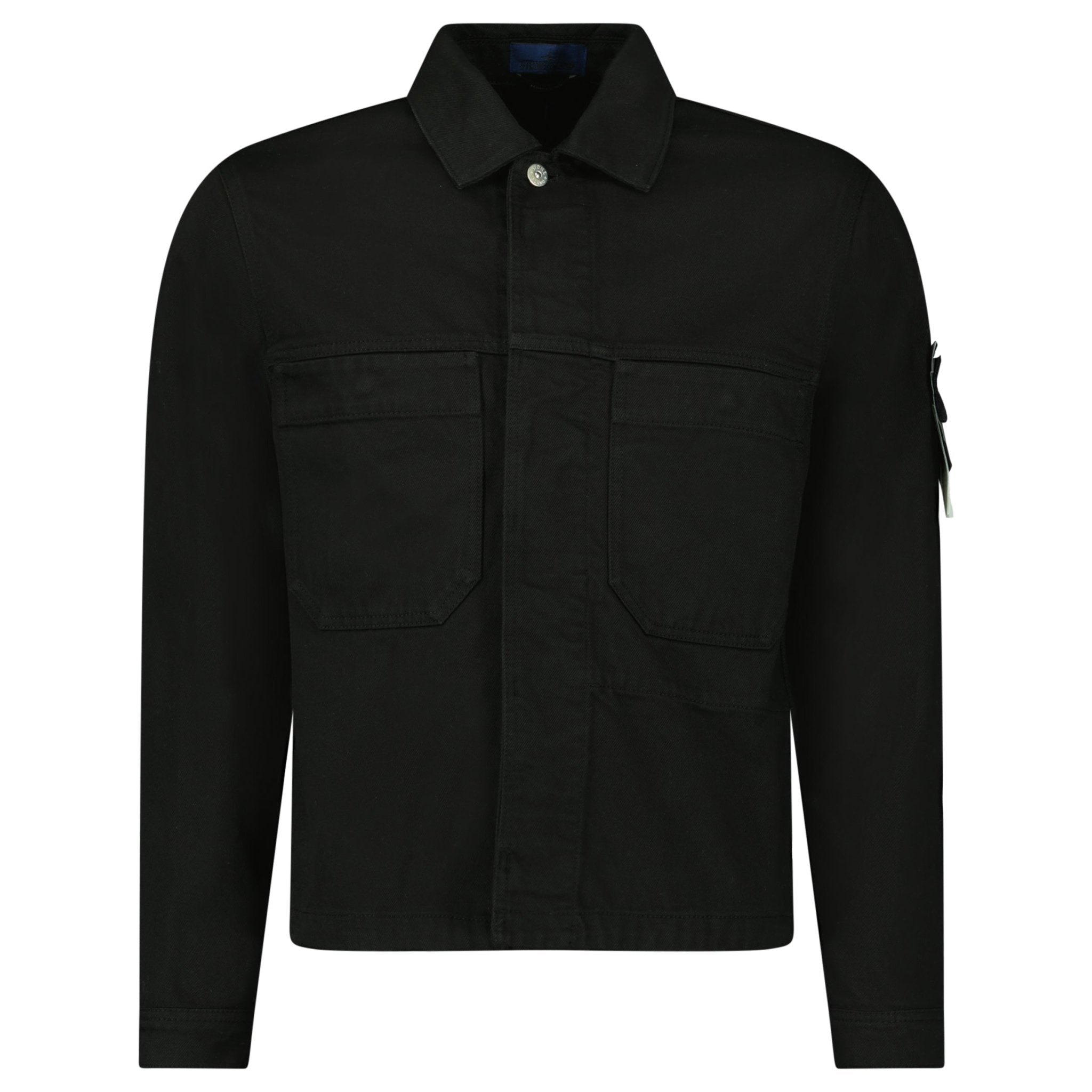 Stone Island Bull Denim-TC Coach Jacket in Black