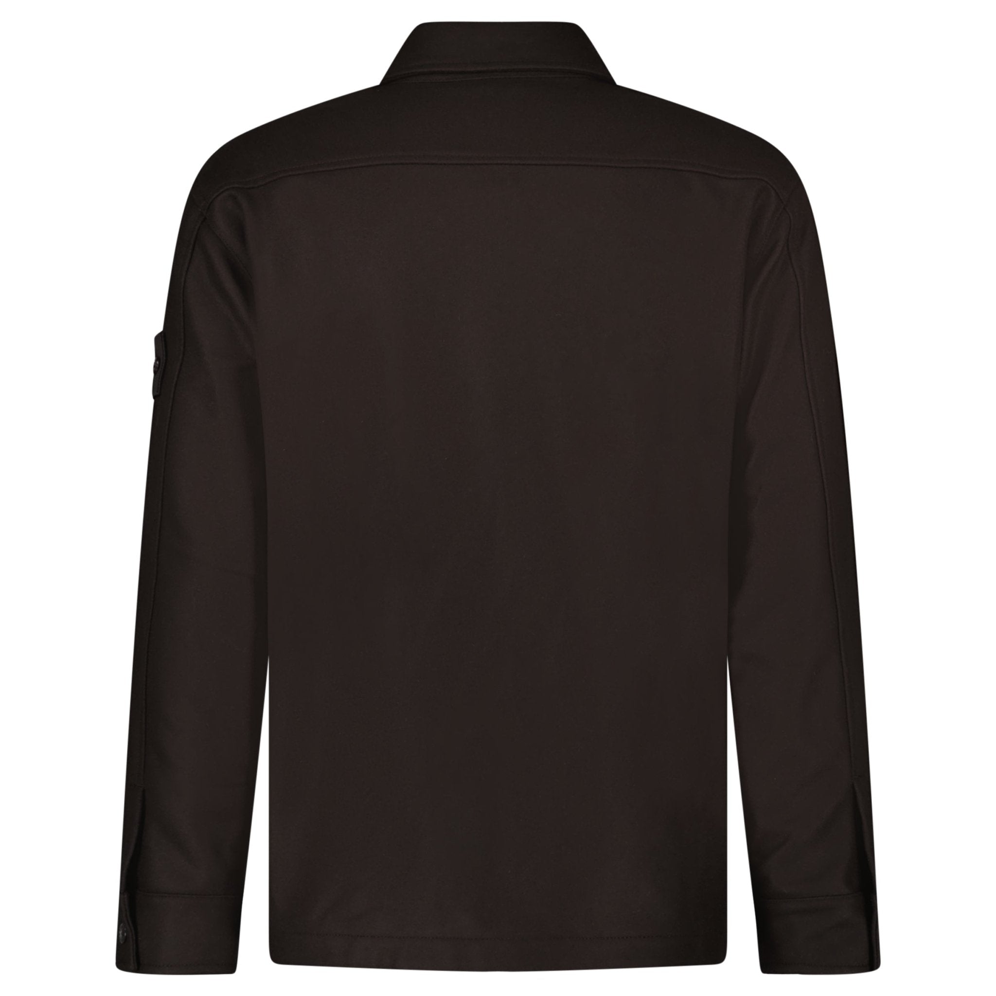 Stone Island Ghost Piece Virgin Wool-Blend Felt Overshirt in Dark Brown