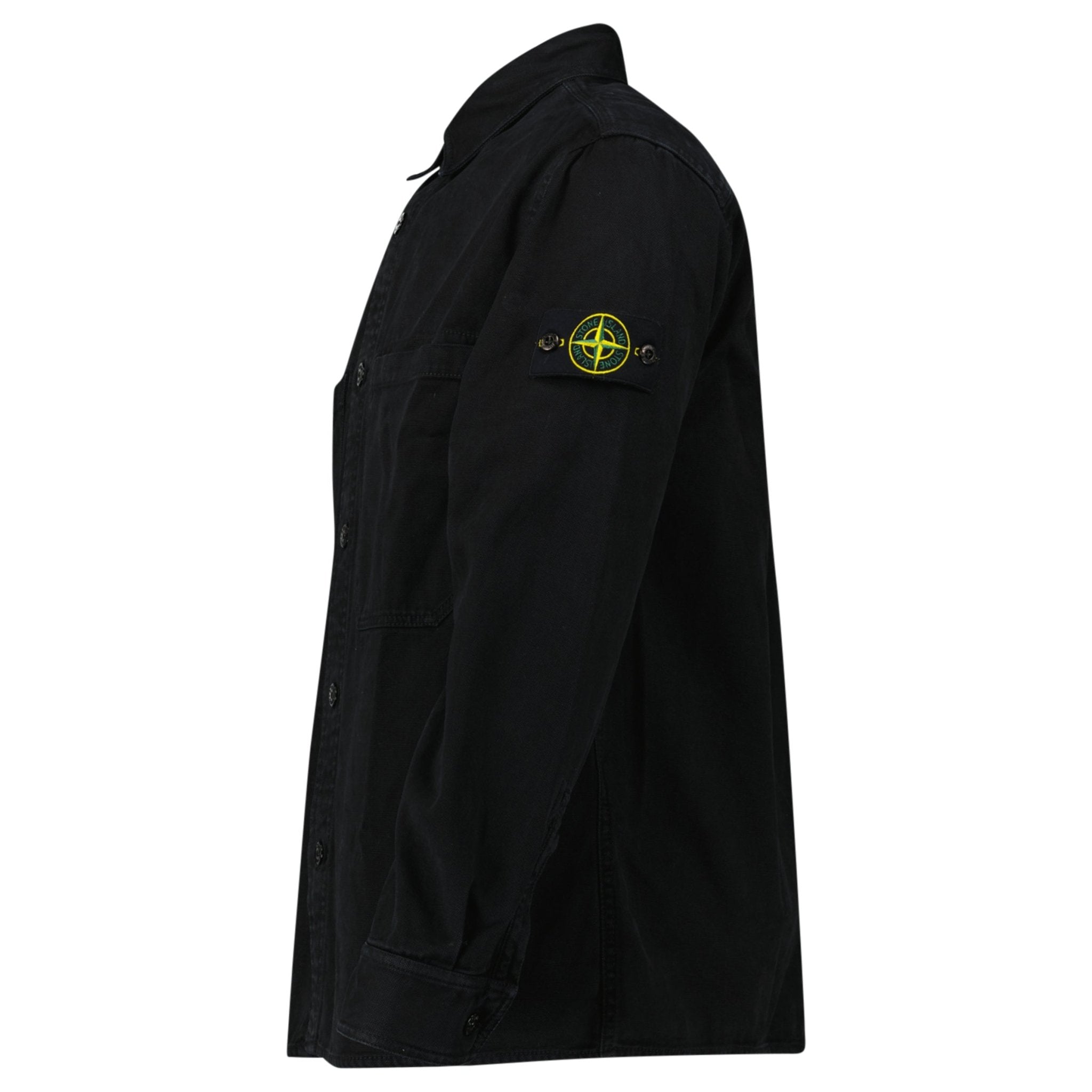 Stone Island Panama Cotton Overshirt in Black