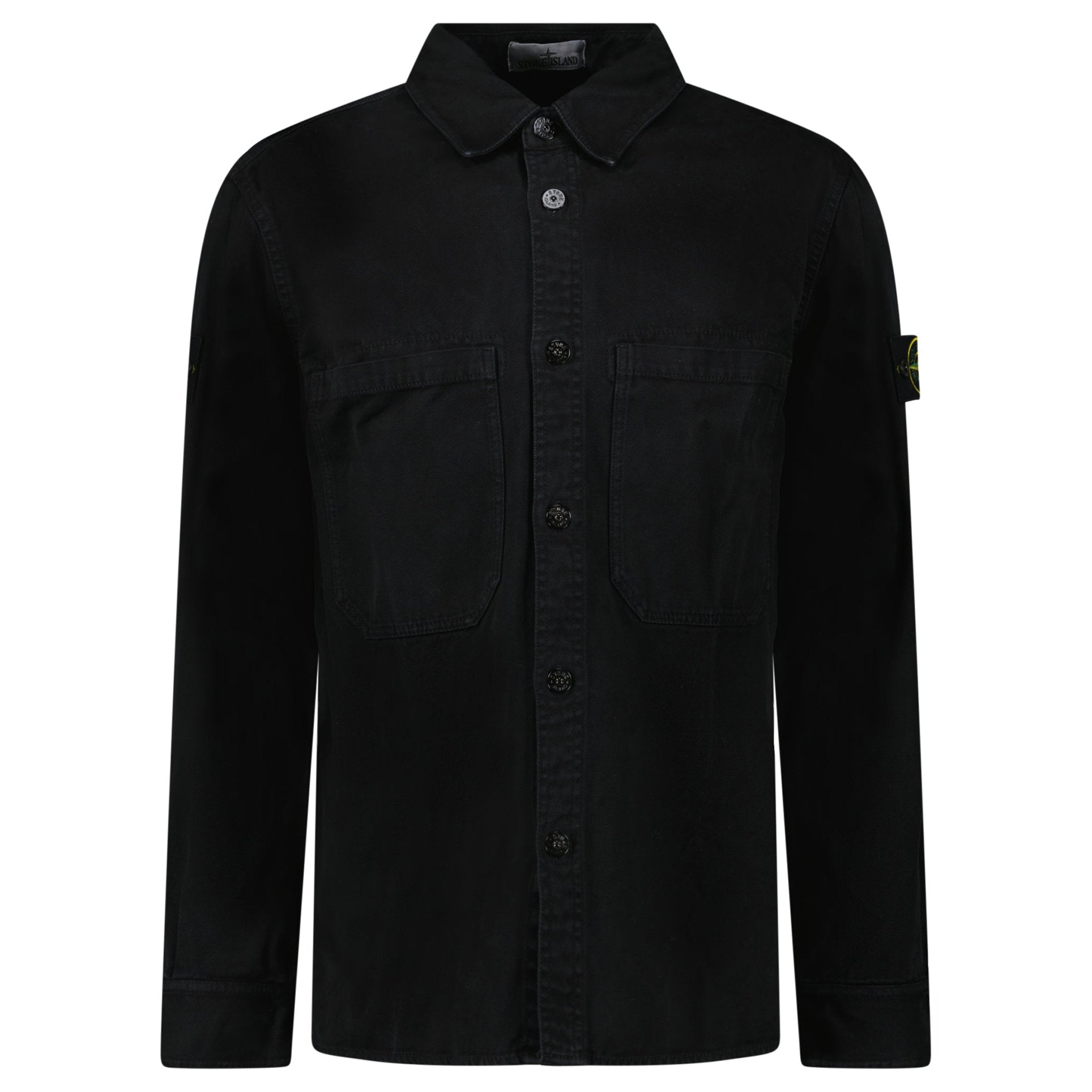 Stone Island Panama Cotton Overshirt in Black