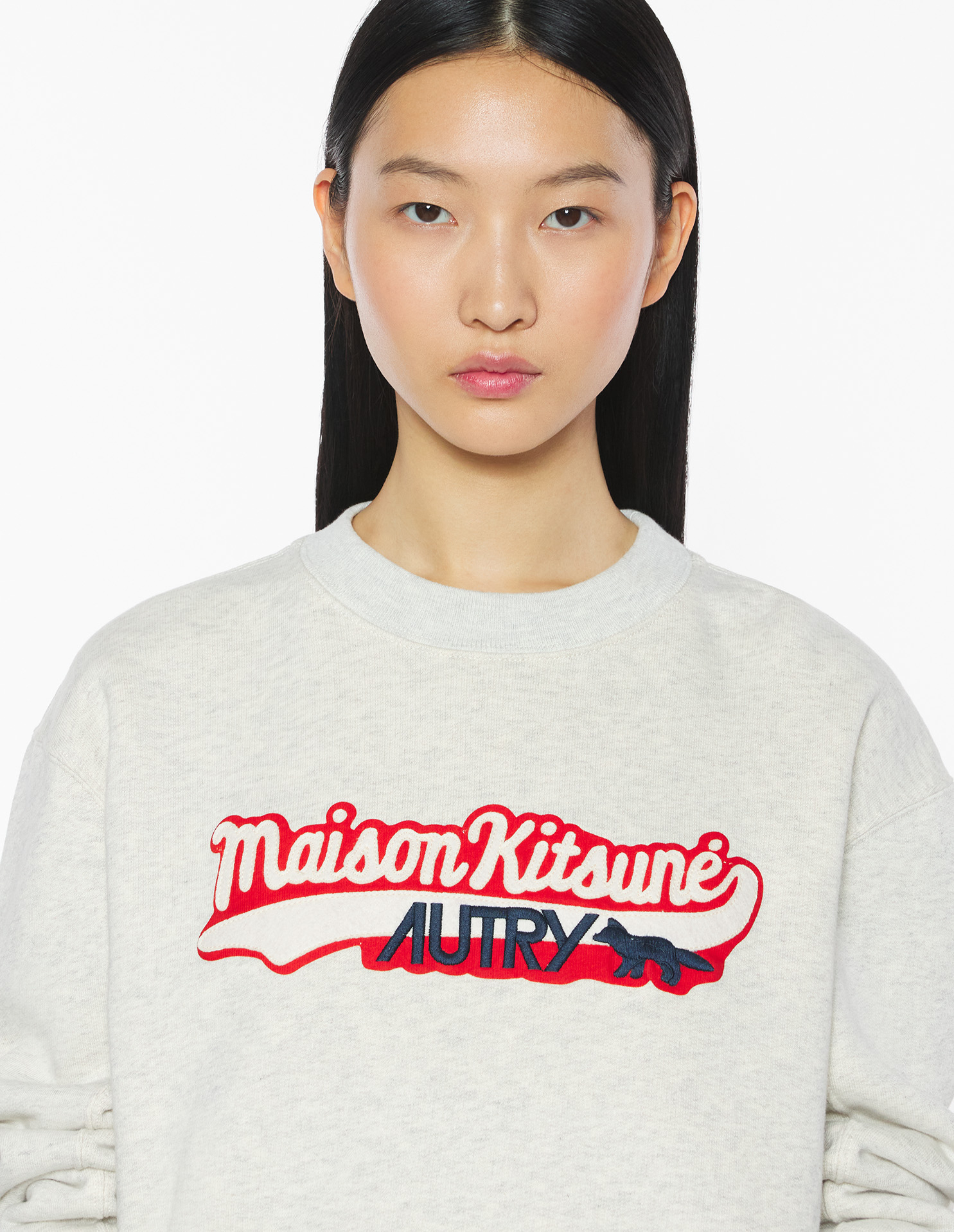 MAISON KITSUNÉ x AUTRY バーシティ スウェットシャツ スウェットシャツ&フーディ light grey melange
