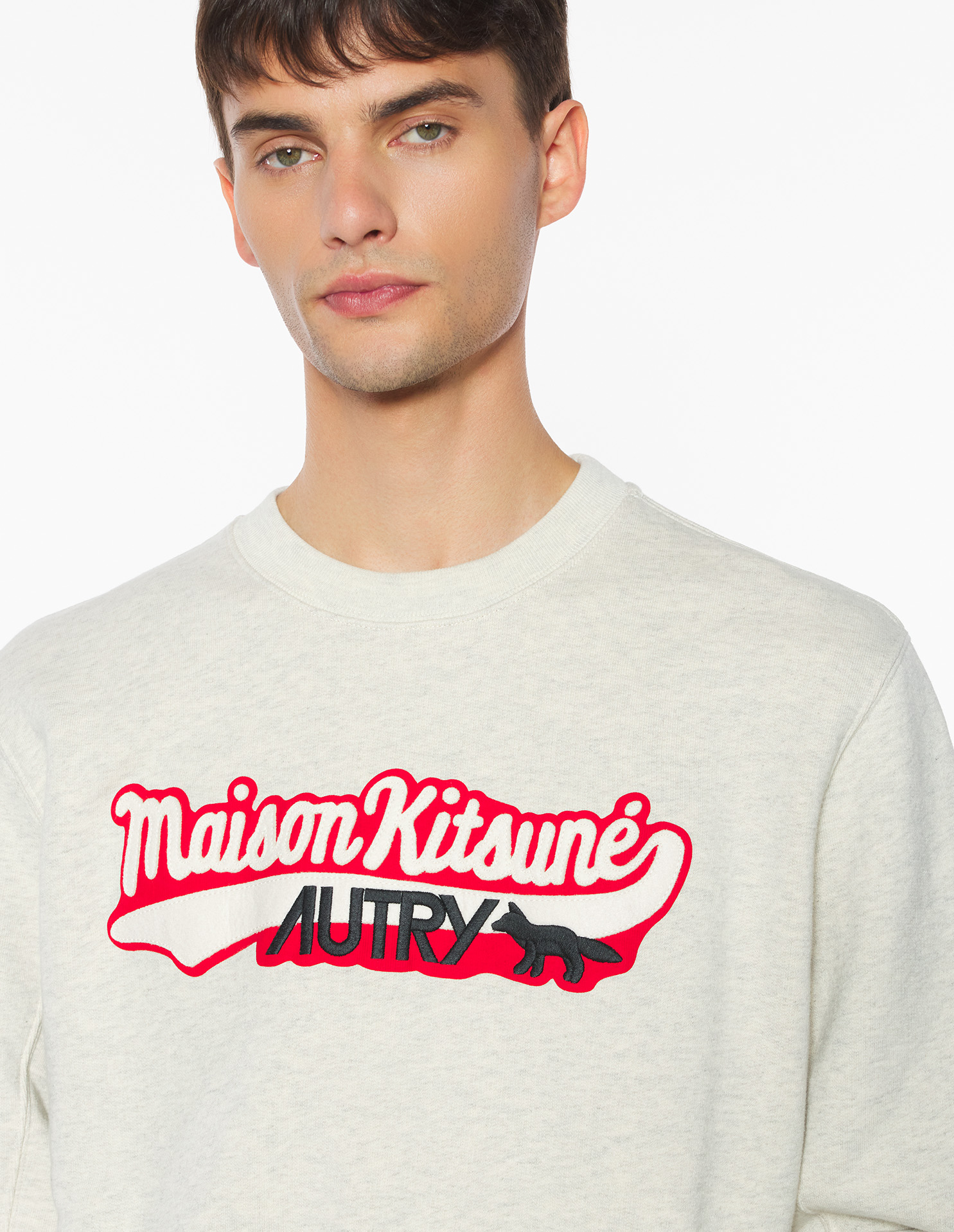 MAISON KITSUNÉ x AUTRY バーシティ スウェットシャツ スウェットシャツ&フーディ light grey melange