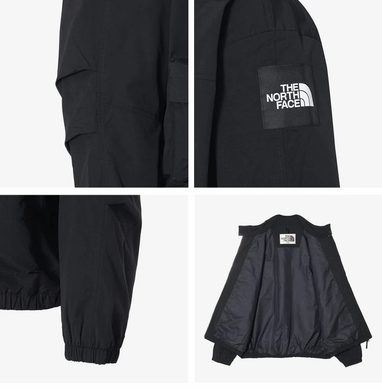 ザ・ノース・フェイスのニールトンジャケットは、ロゴ入りのハイカラーウィンドブレーカーで、カジュアルなストリートウェア風デザインが特徴です。ホワイト、ブラック、グレー、ベージュの4色展開。ユニセックス。