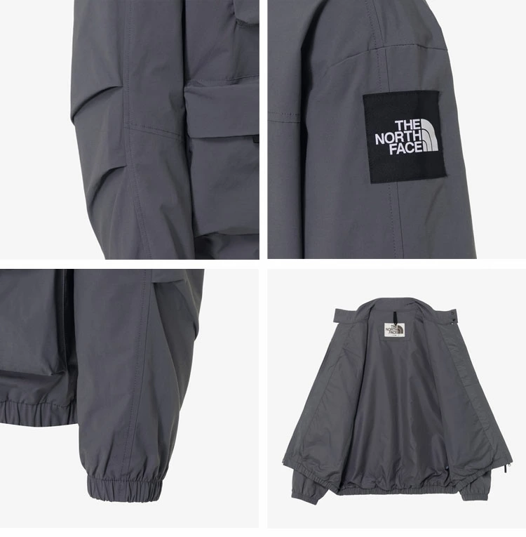 ザ・ノース・フェイスのニールトンジャケットは、ロゴ入りのハイカラーウィンドブレーカーで、カジュアルなストリートウェア風デザインが特徴です。ホワイト、ブラック、グレー、ベージュの4色展開。ユニセックス。