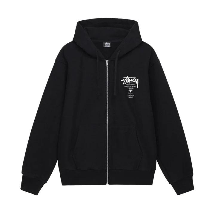 STUSSY ワールドトラベル ジッパーハット [ブラック]