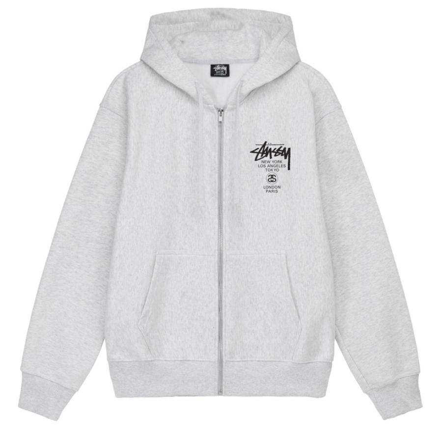 STUSSY ワールドトラベル ジッパーハット [ホワイト]