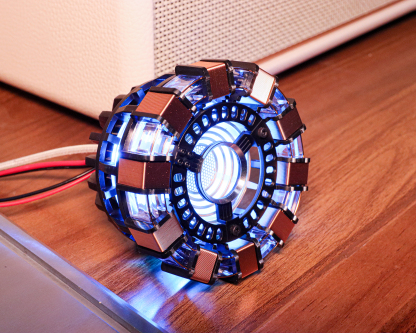 Iron Man Arc Reactor 1:1 Ratio, Vibration Sensing, LED Light, with Display Case for Collections, USB Connection 
