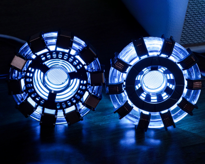 Iron Man Arc Reactor 1:1 Ratio, Vibration Sensing, LED Light, with Display Case for Collections, USB Connection 