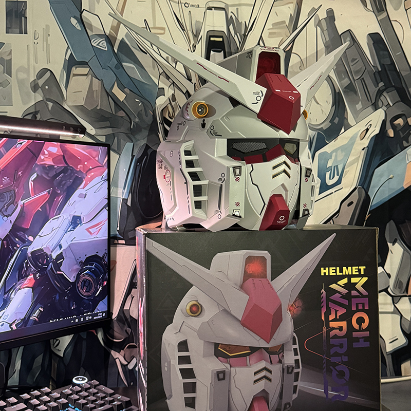 Glow-in-the-Dark Gundam Helmet - High-End Wearable Full Helmet for Cosplay & Comic Con