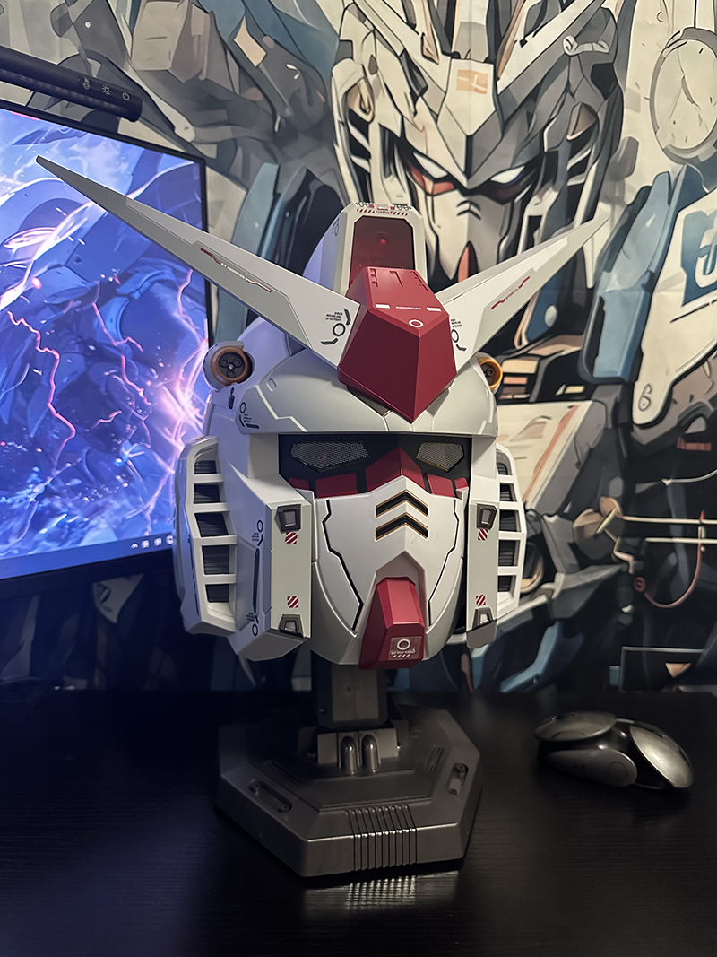 Glow-in-the-Dark Gundam Helmet - High-End Wearable Full Helmet for Cosplay & Comic Con