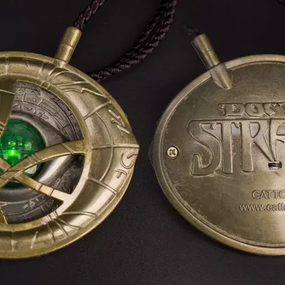 Avengers Doctor Strange Necklace - Eye of Agamotto 1:1 Infinity Stone Metal Time Gem Collectible Model.