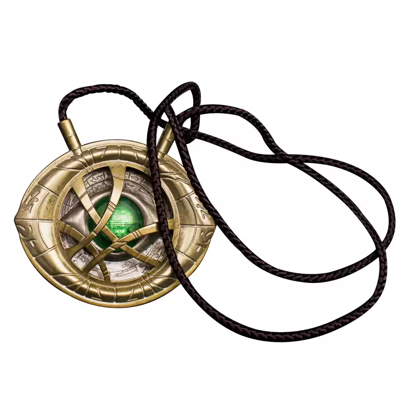 Avengers Doctor Strange Necklace - Eye of Agamotto 1:1 Infinity Stone Metal Time Gem Collectible Model.
