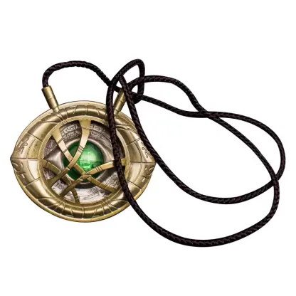 Avengers Doctor Strange Necklace - Eye of Agamotto 1:1 Infinity Stone Metal Time Gem Collectible Model.