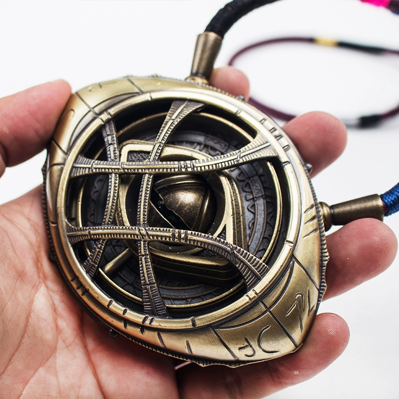 Avengers Doctor Strange Necklace - Eye of Agamotto 1:1 Infinity Stone Metal Time Gem Collectible Model.