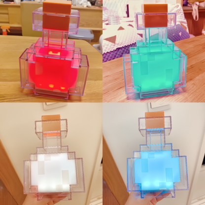 Minecraft Rechargeable Glowing Potion Bottle Night Light.