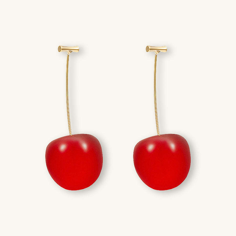 Icy Red Cherry Earrings