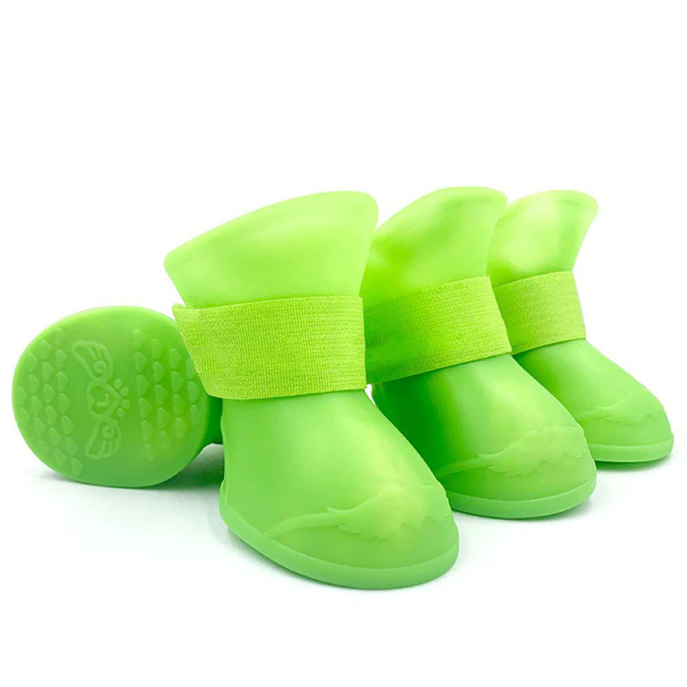 Waterproof Silicone Dog Rain Boots - 4-Pack