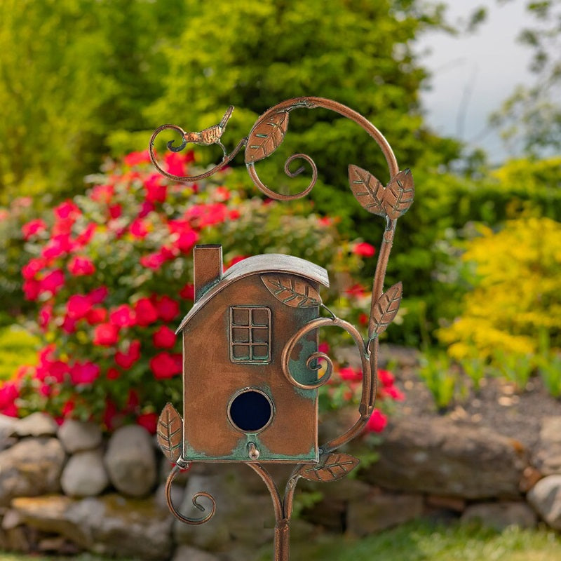 Metal Birdhouse Garden Stakes