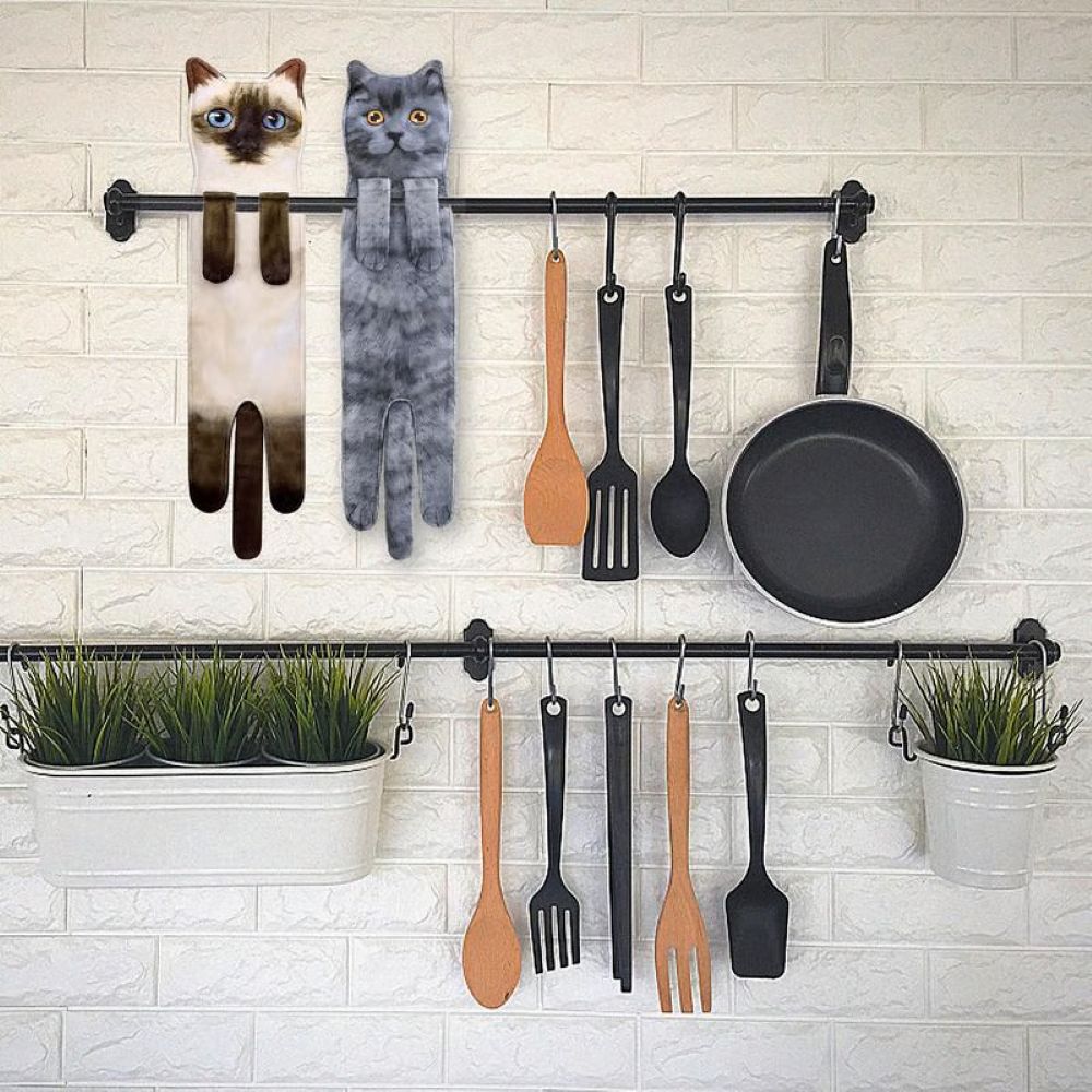 Funny Cat Hand Towels