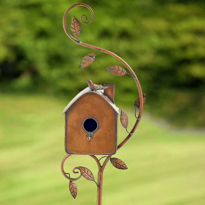 Metal Birdhouse Garden Stakes