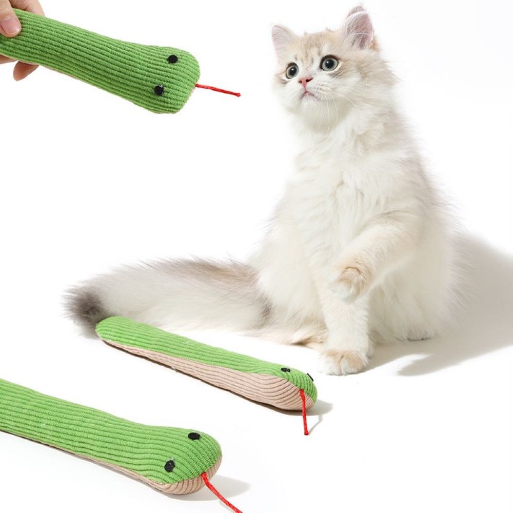 Interactive Snake Plush Toy for Cats & Dogs – Crinkle Paper Inside, Bite-Resistant Design