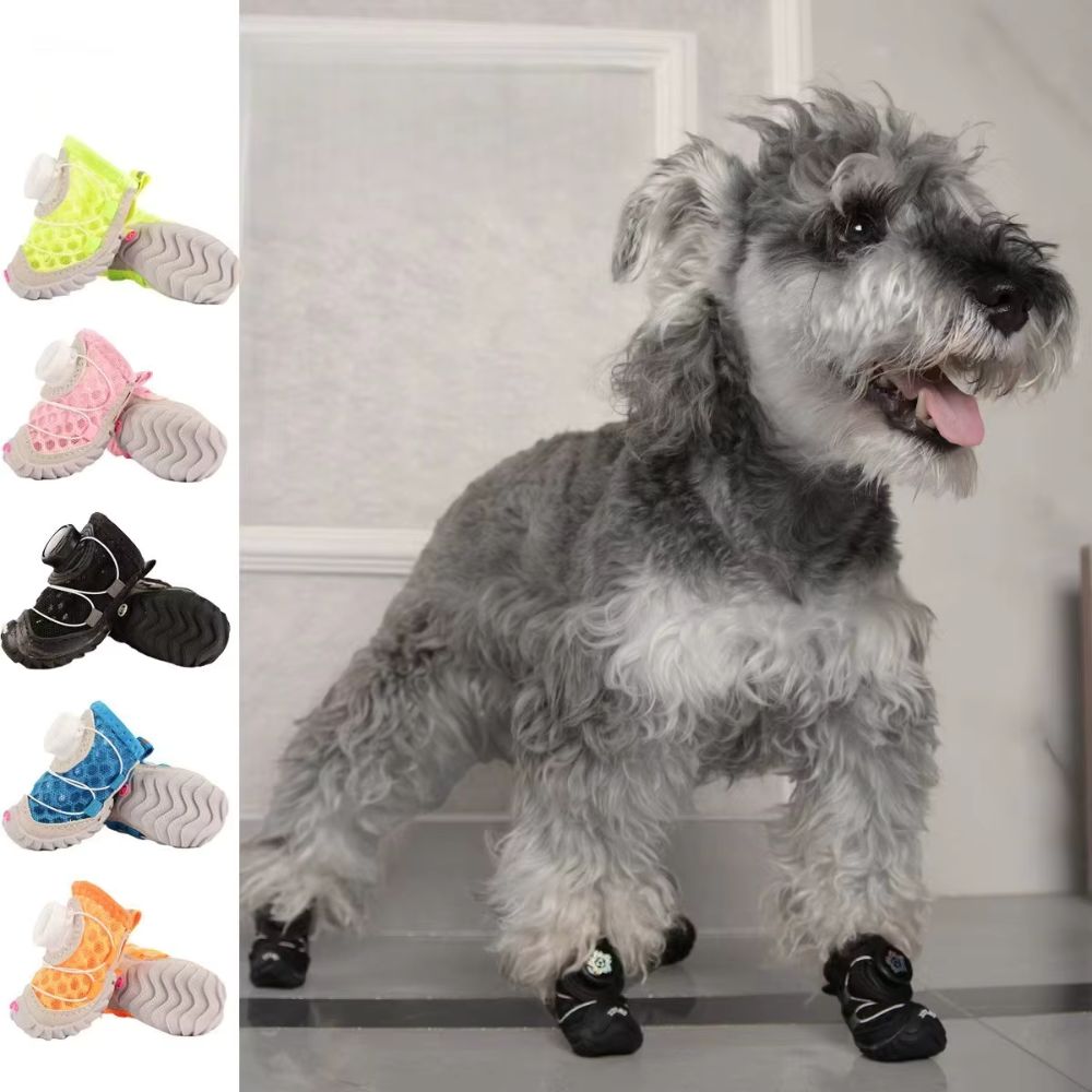 All-Terrain Dog Shoes With Anti-Slip Soles & Dial Adjustment - 4Pcs