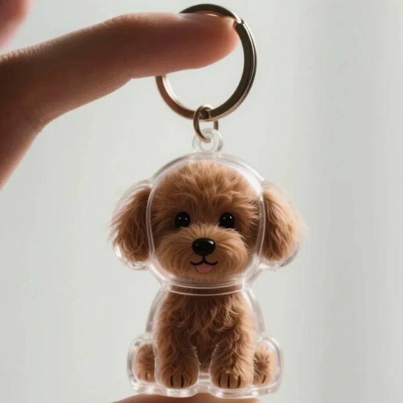 Teddy Hair Collector Keychain Charm Memorial Storage Box HC004